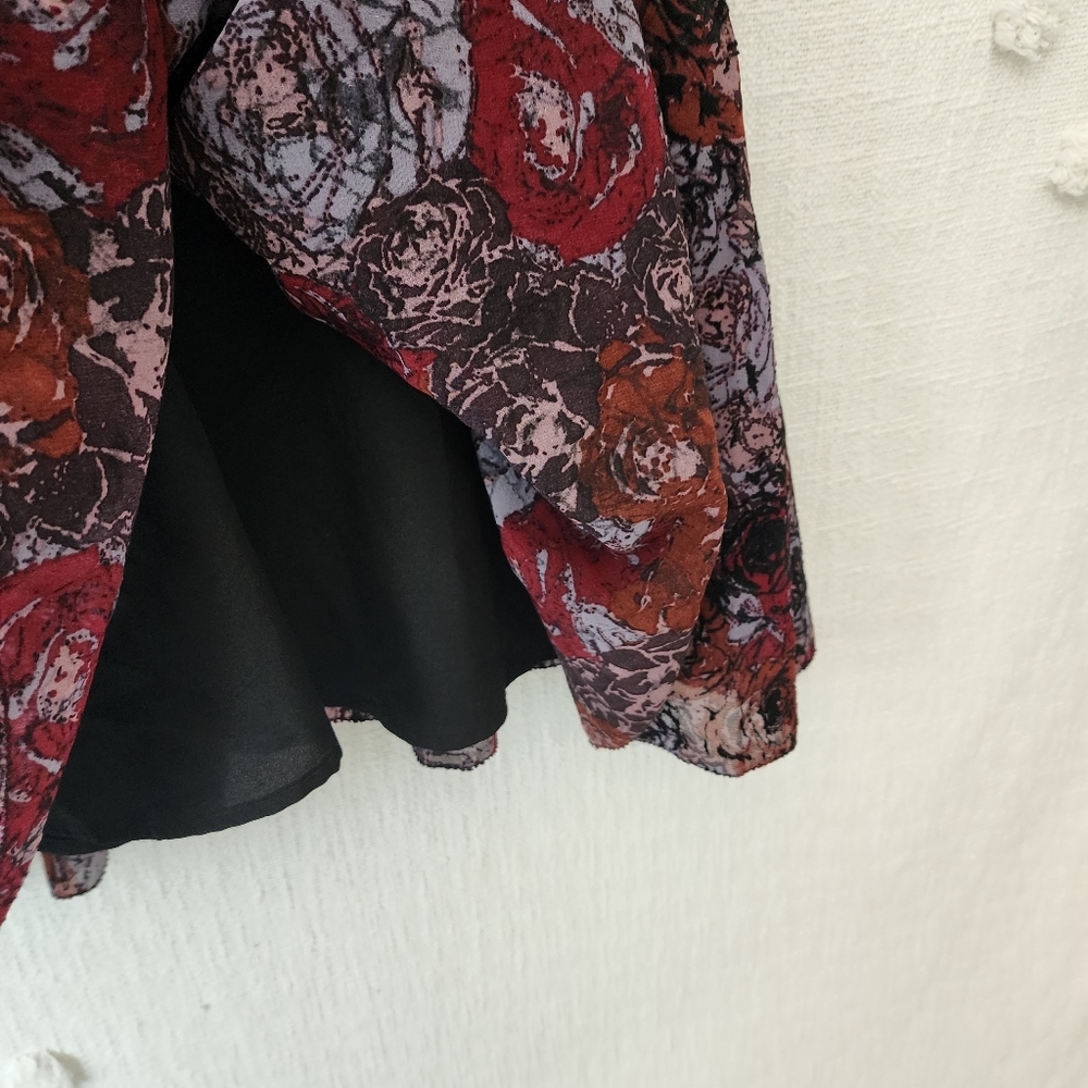 Free People Red and Black Floral Mini Dress - Picture 8 of 11